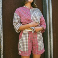 ATMOSEA FLANNEL PLAY SHORTS: STRAWBERRY MILK