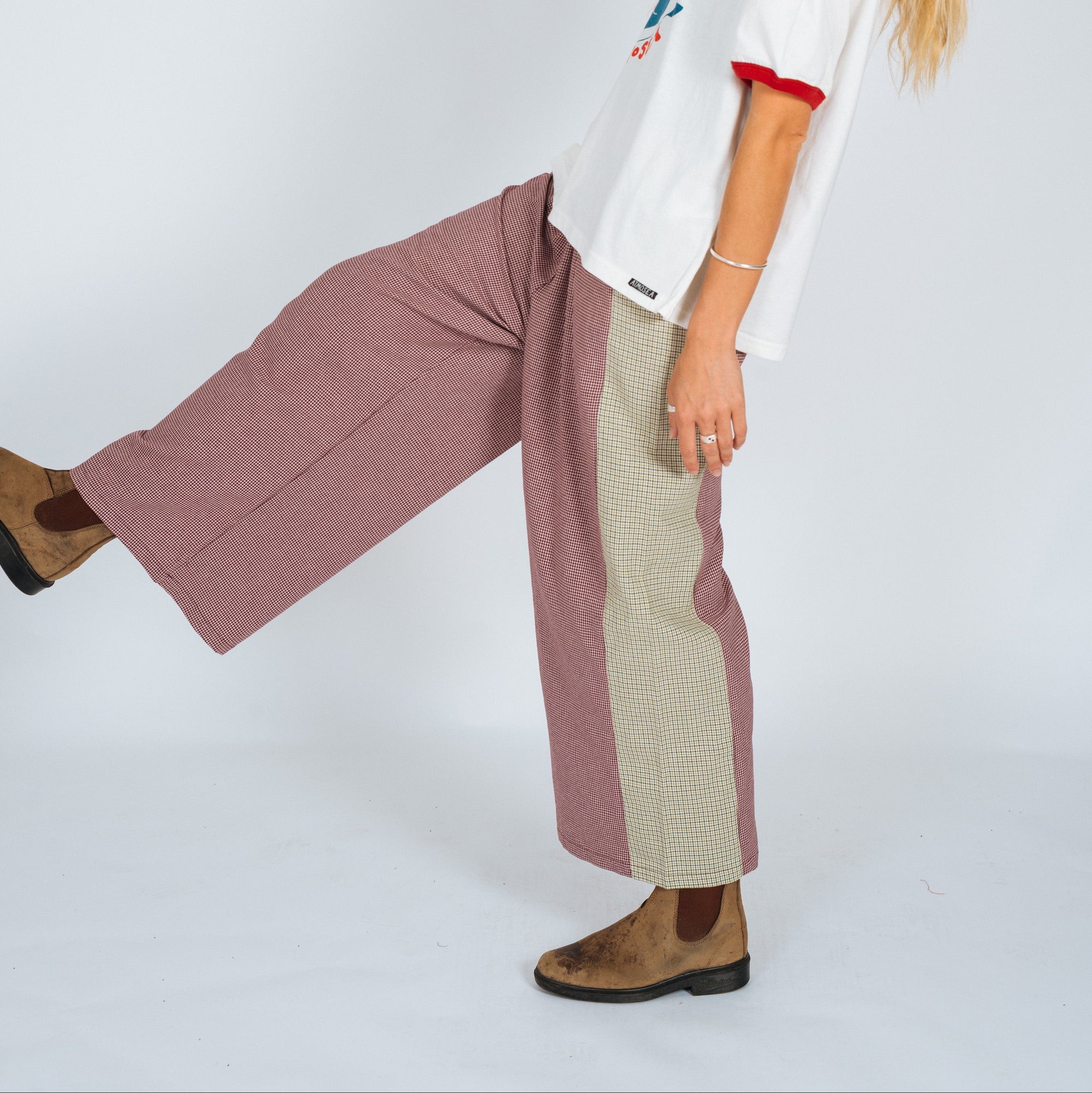 ATMOSEA PATCHWORK PANT: HOUND TOOTH