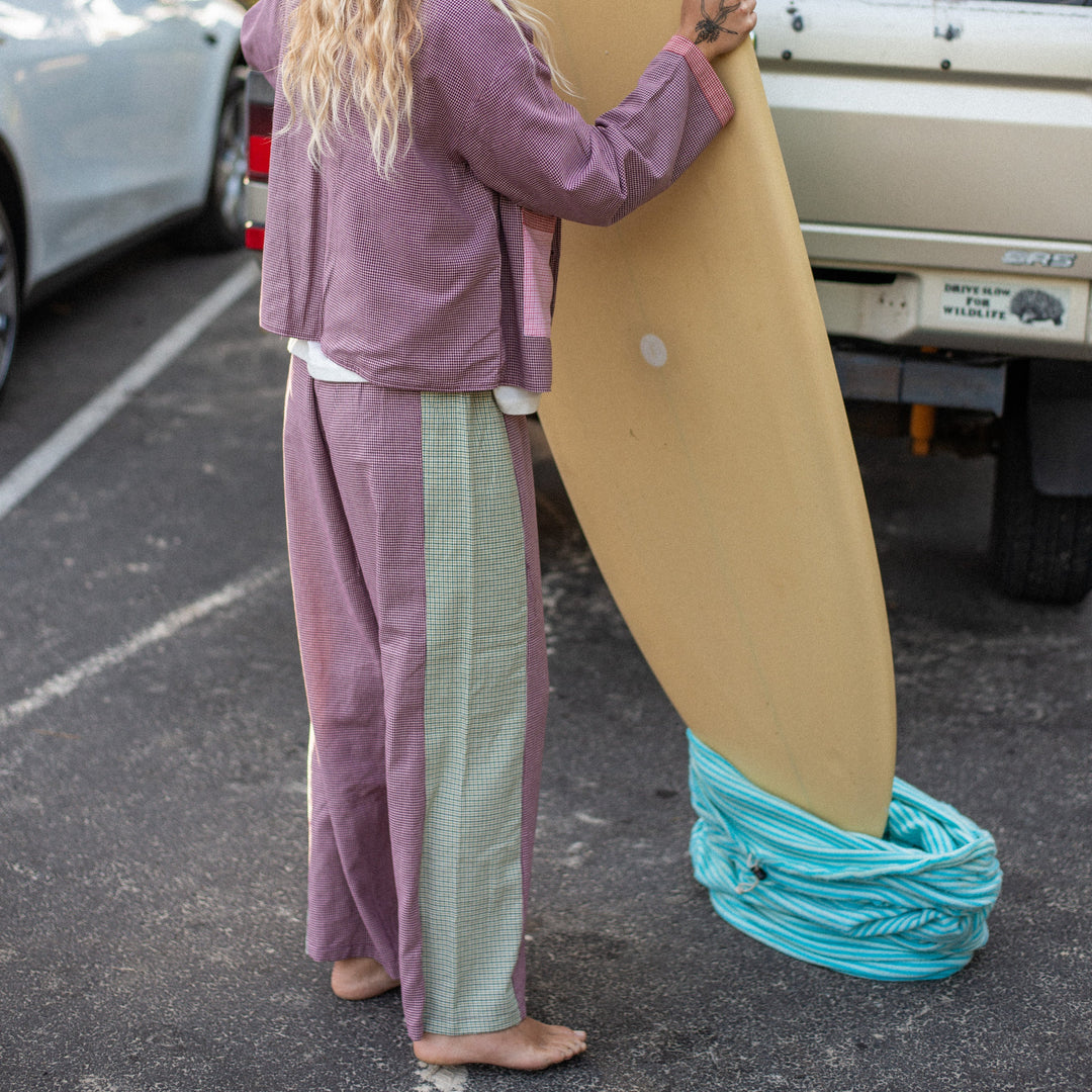 ATMOSEA PATCHWORK PANT: HOUND TOOTH