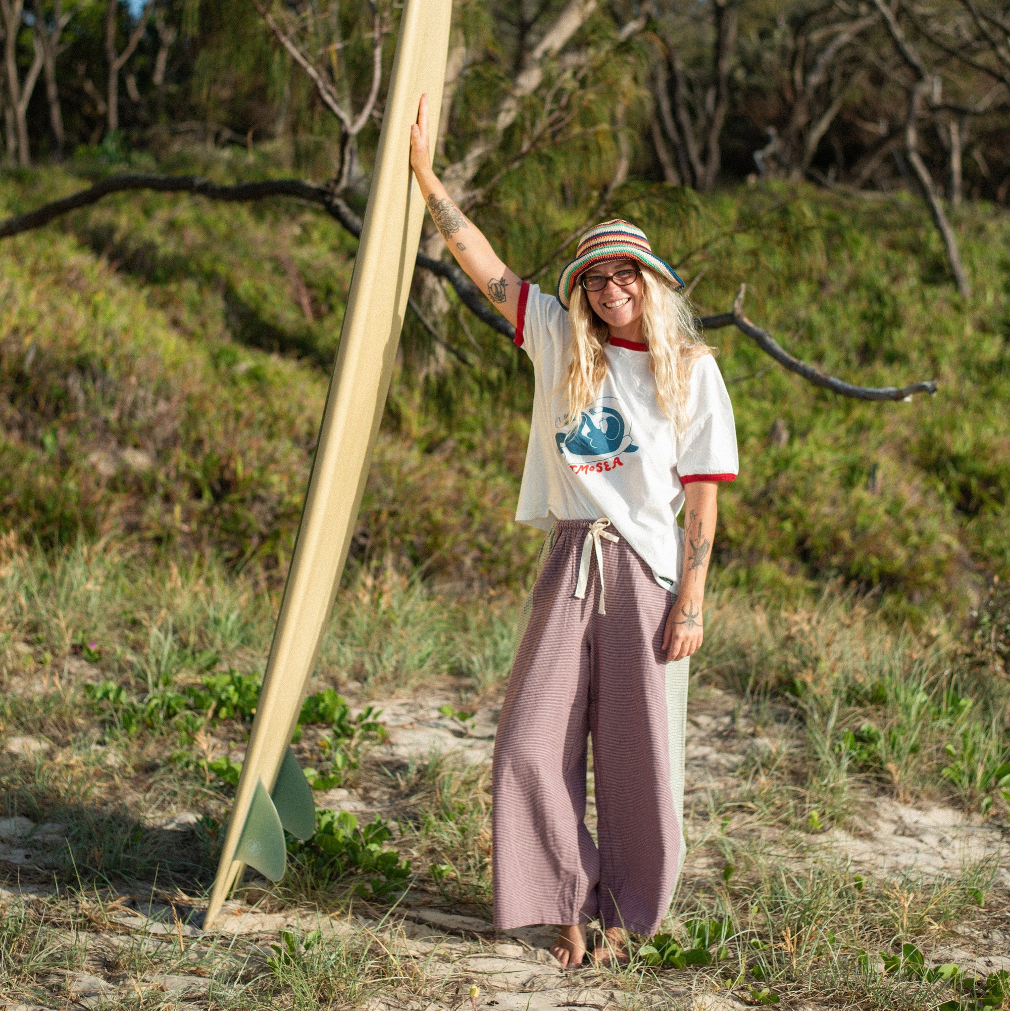 ATMOSEA PATCHWORK PANT: HOUND TOOTH