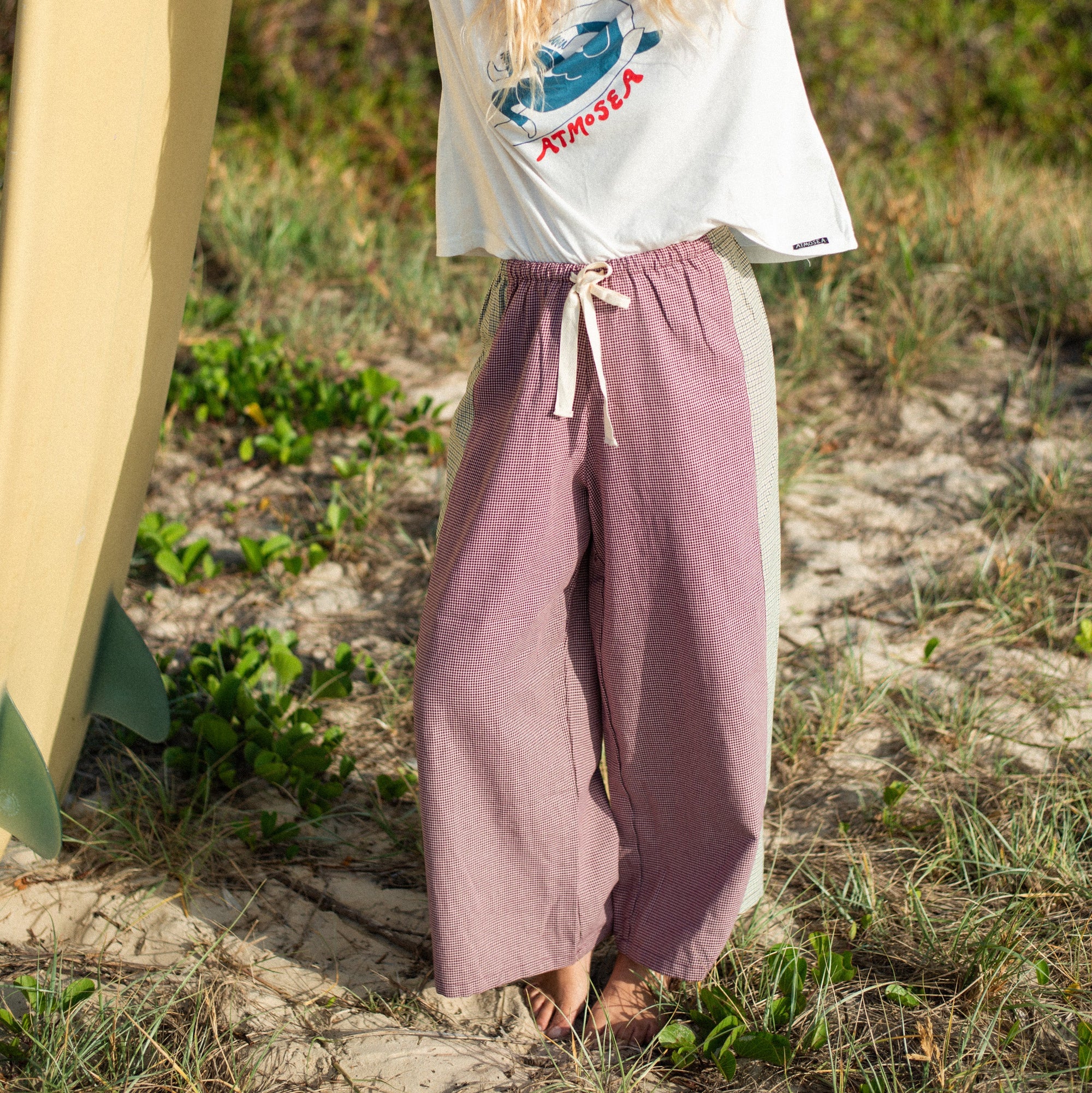 ATMOSEA PATCHWORK PANT: HOUND TOOTH