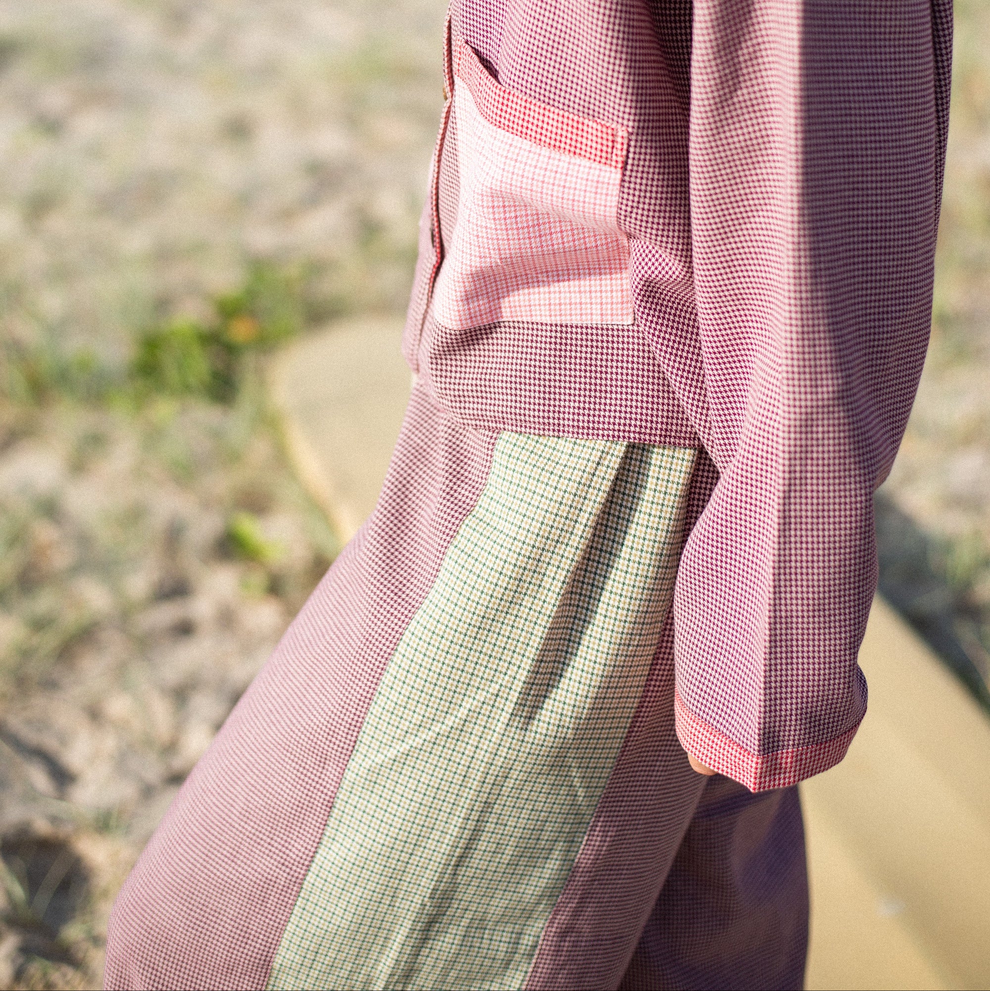ATMOSEA PATCHWORK PANT: HOUND TOOTH
