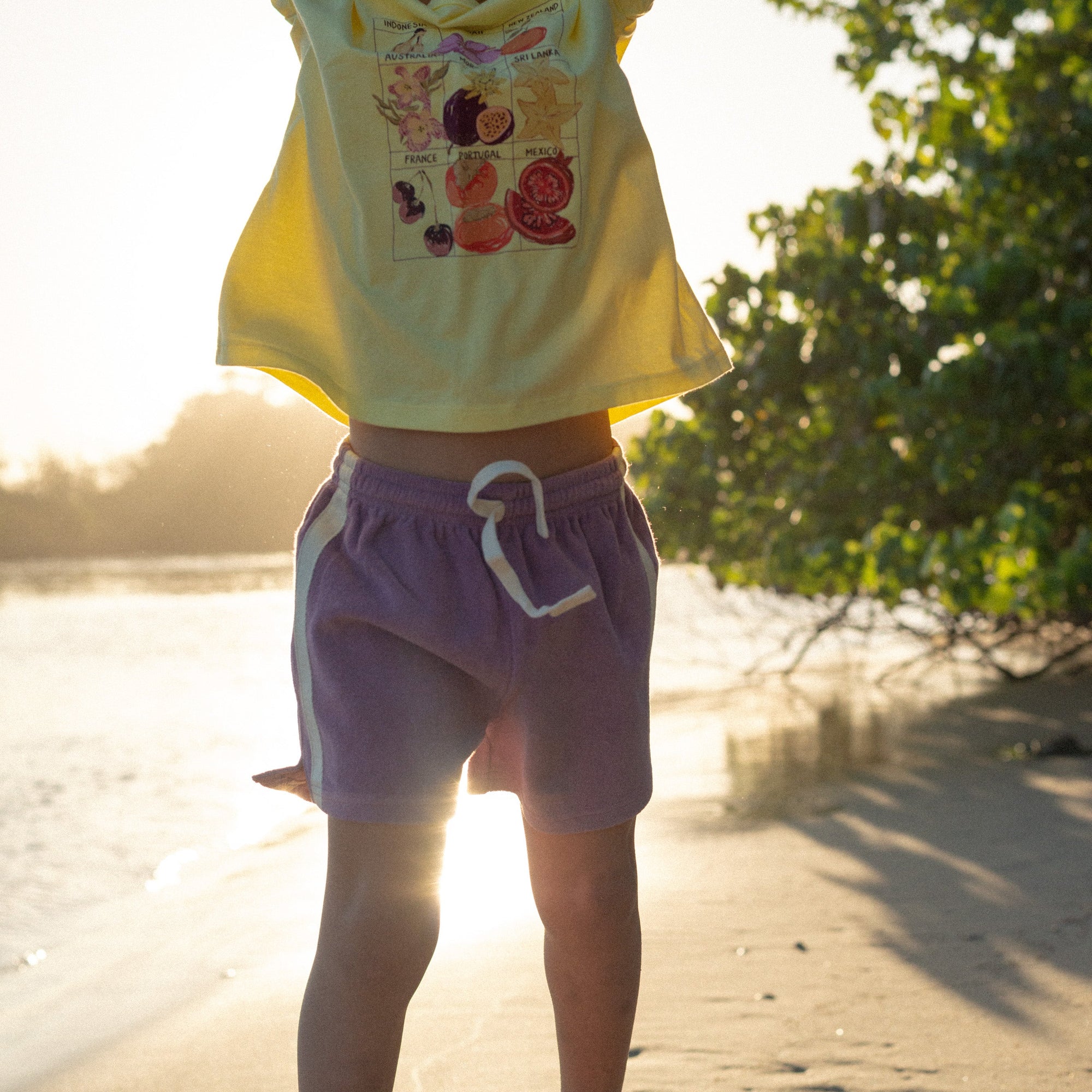 ATMOSEA MINI TERRY SHORT: JACARANDA PURPLE