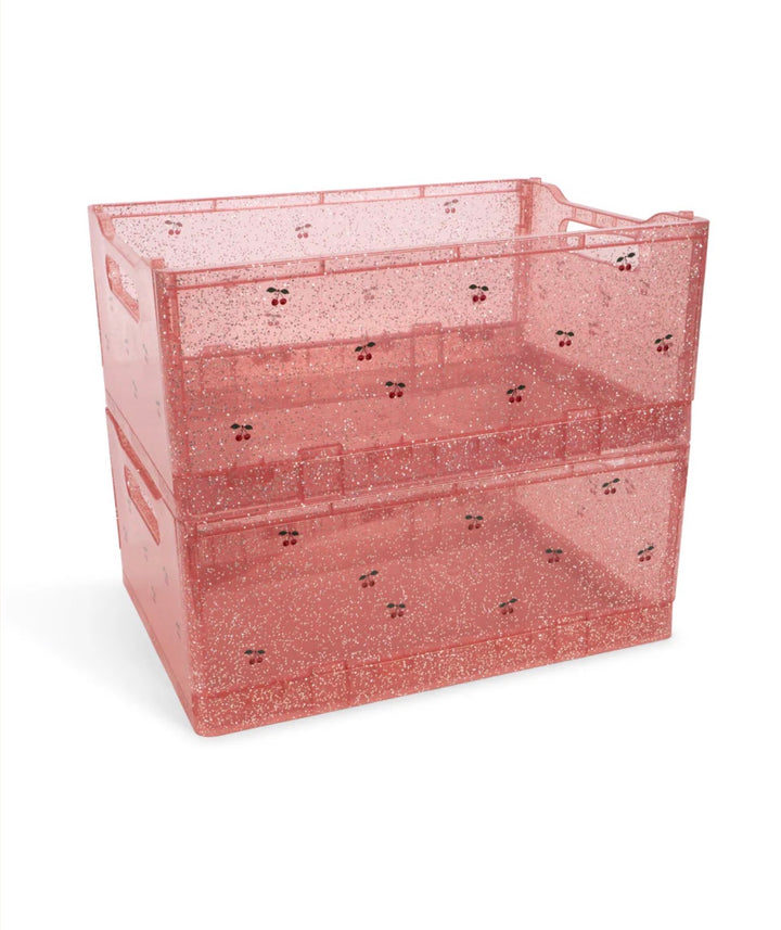 KONGES SLOJD GLITTER STORAGE BOX 2PC: SPARKLING BLUSH