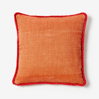 BONNIE AND NEIL LINEN/ COTTON LEVAN CUSHION: RED/ 60CM