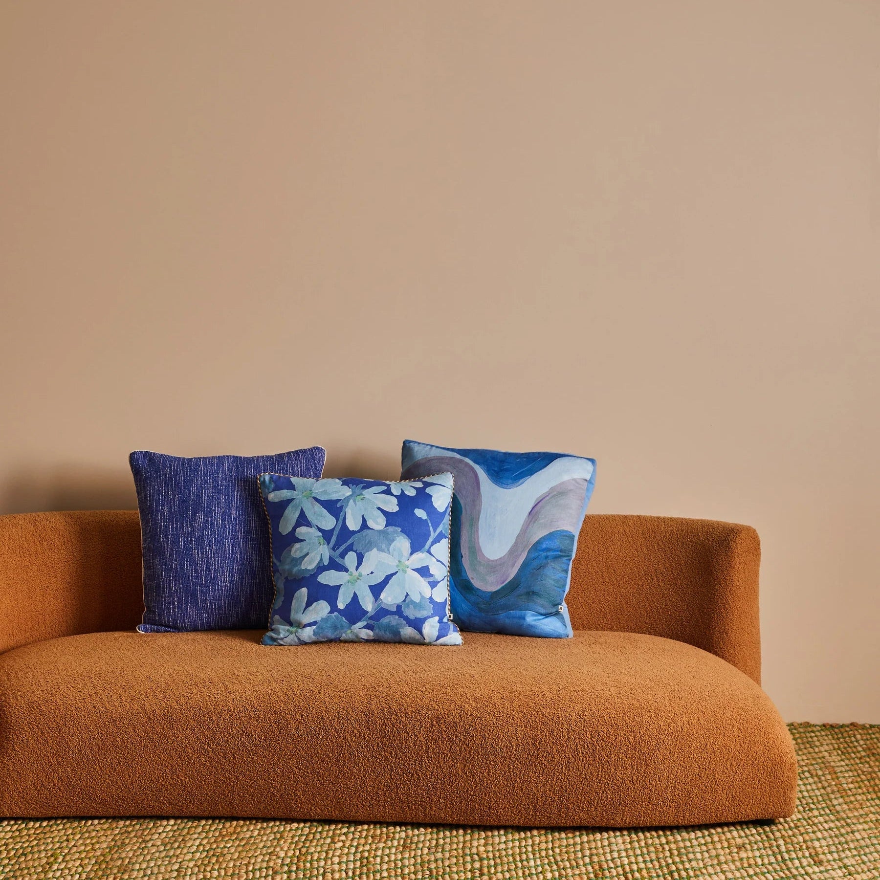 BONNIE AND NEIL GEM CUSHION: AZURE/50CM