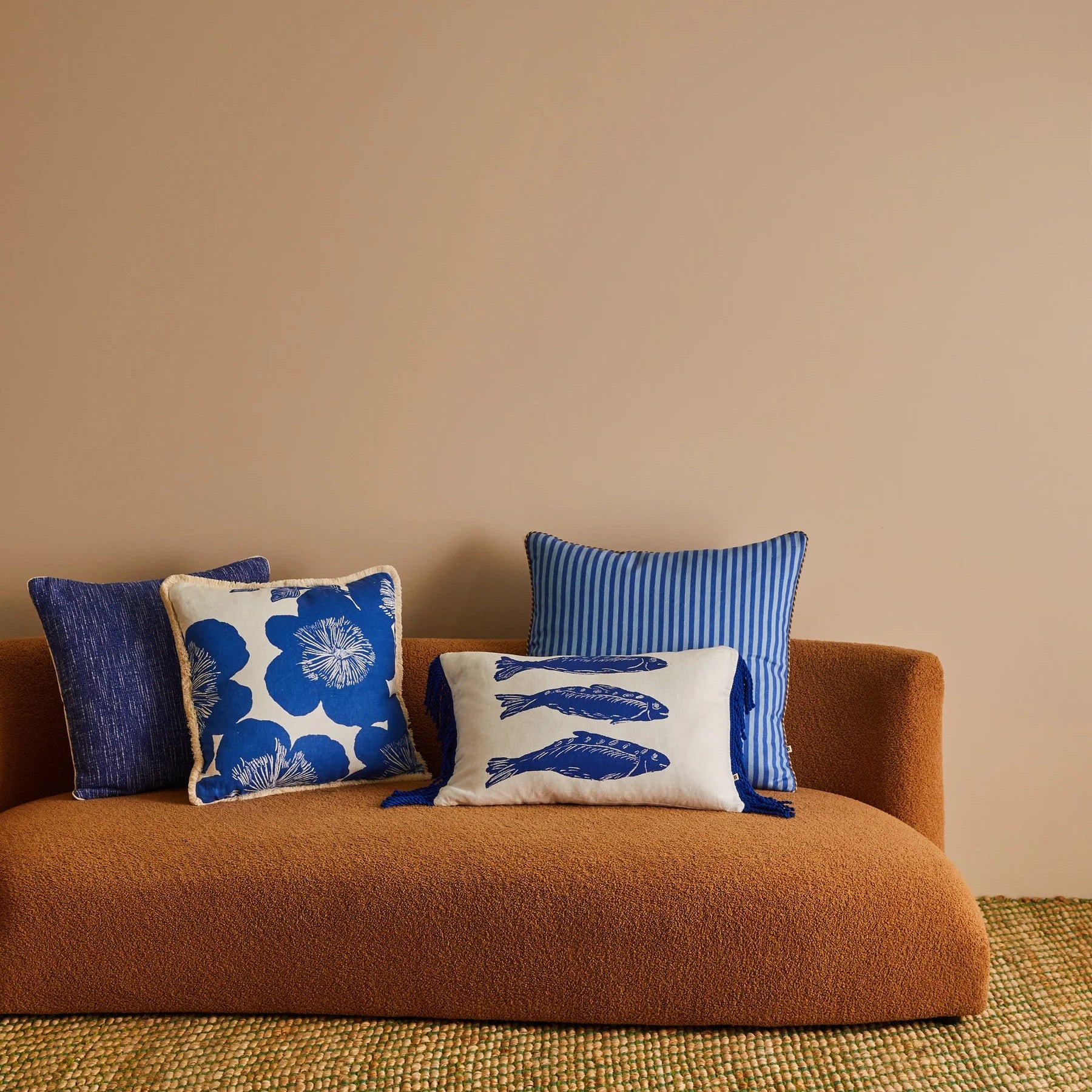 BONNIE AND NEIL GEM CUSHION: AZURE/50CM