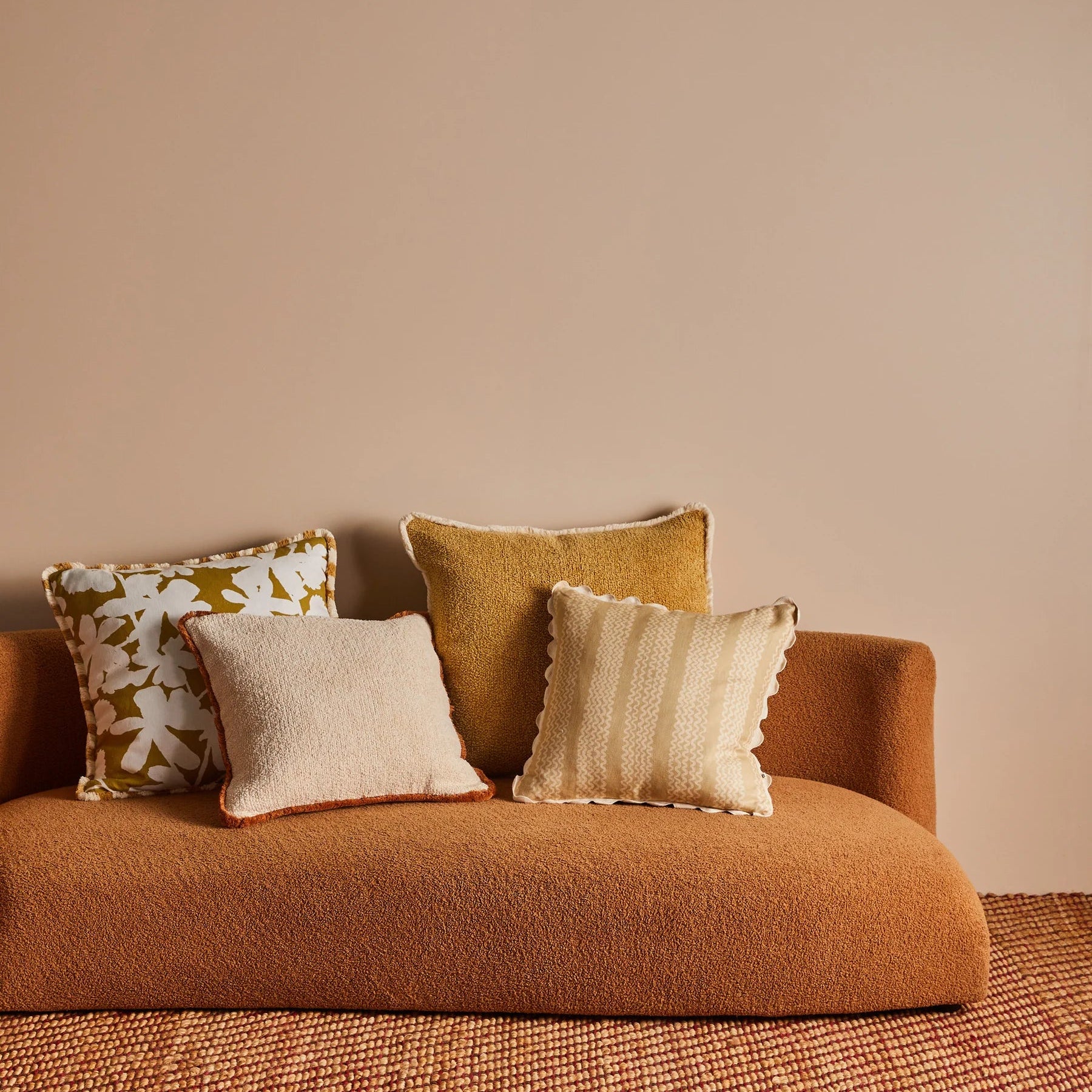 BONNIE AND NEIL GRAIN CUSHION: TAN/60CM