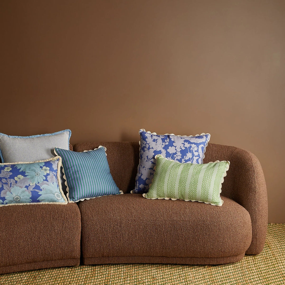 BONNIE AND NEIL COTTON CUSHION: NILE BLUE/ 60CM