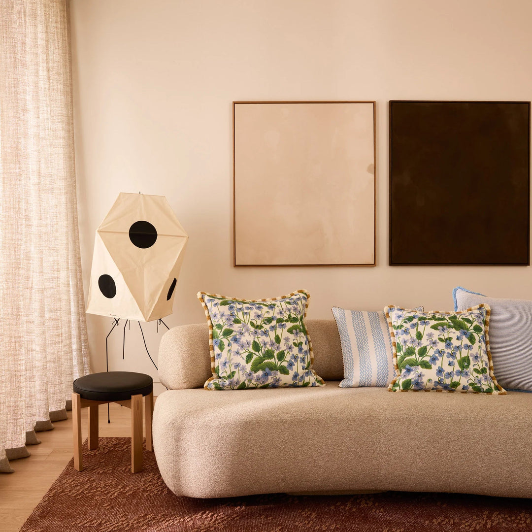 BONNIE AND NEIL COTTON CUSHION: NILE BLUE/ 60CM