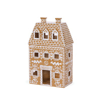 LED INTRICATE PIPED GINGERBREAD COTTAGE