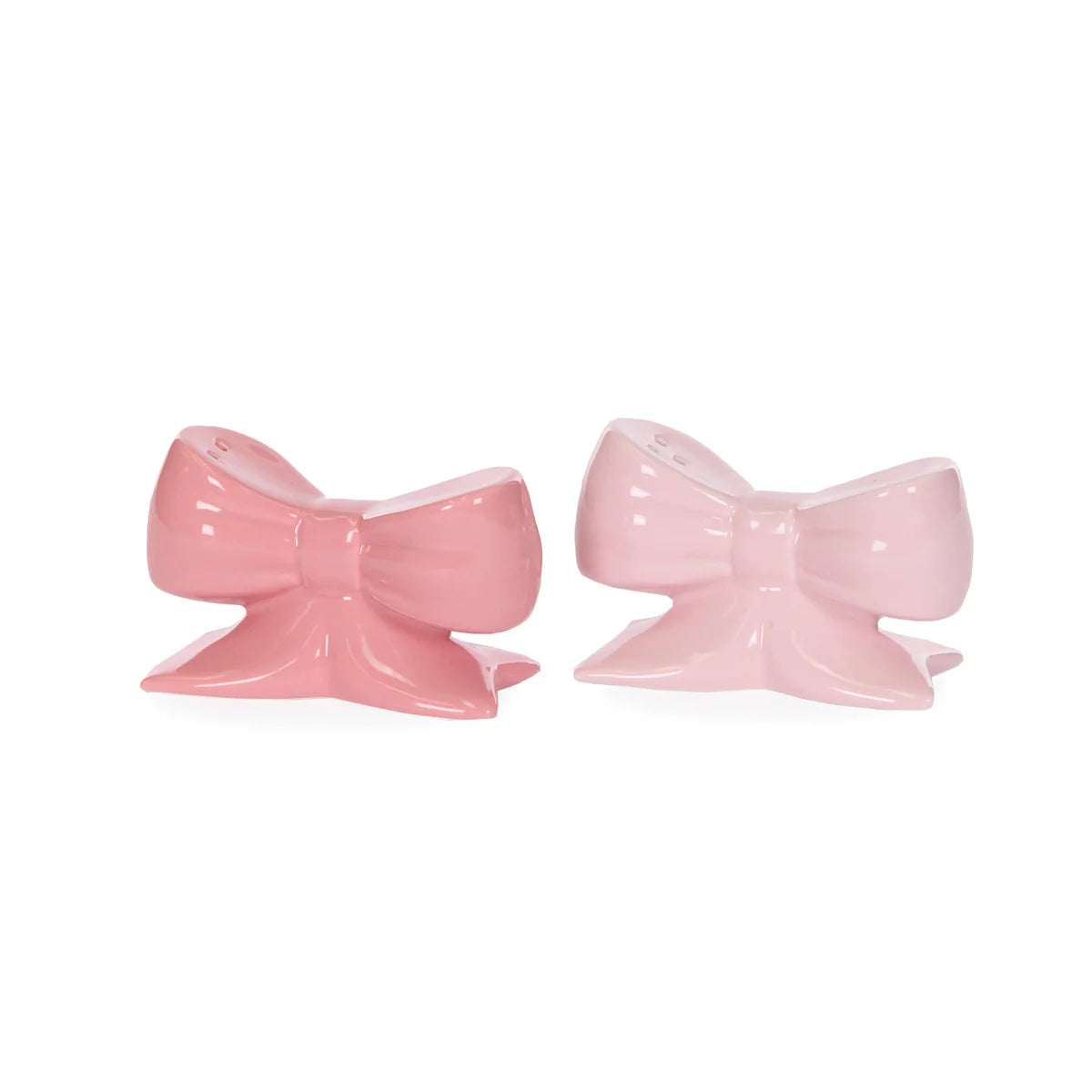 CERAMIC PINK BOWS SALT & PEPPER SHAKERS