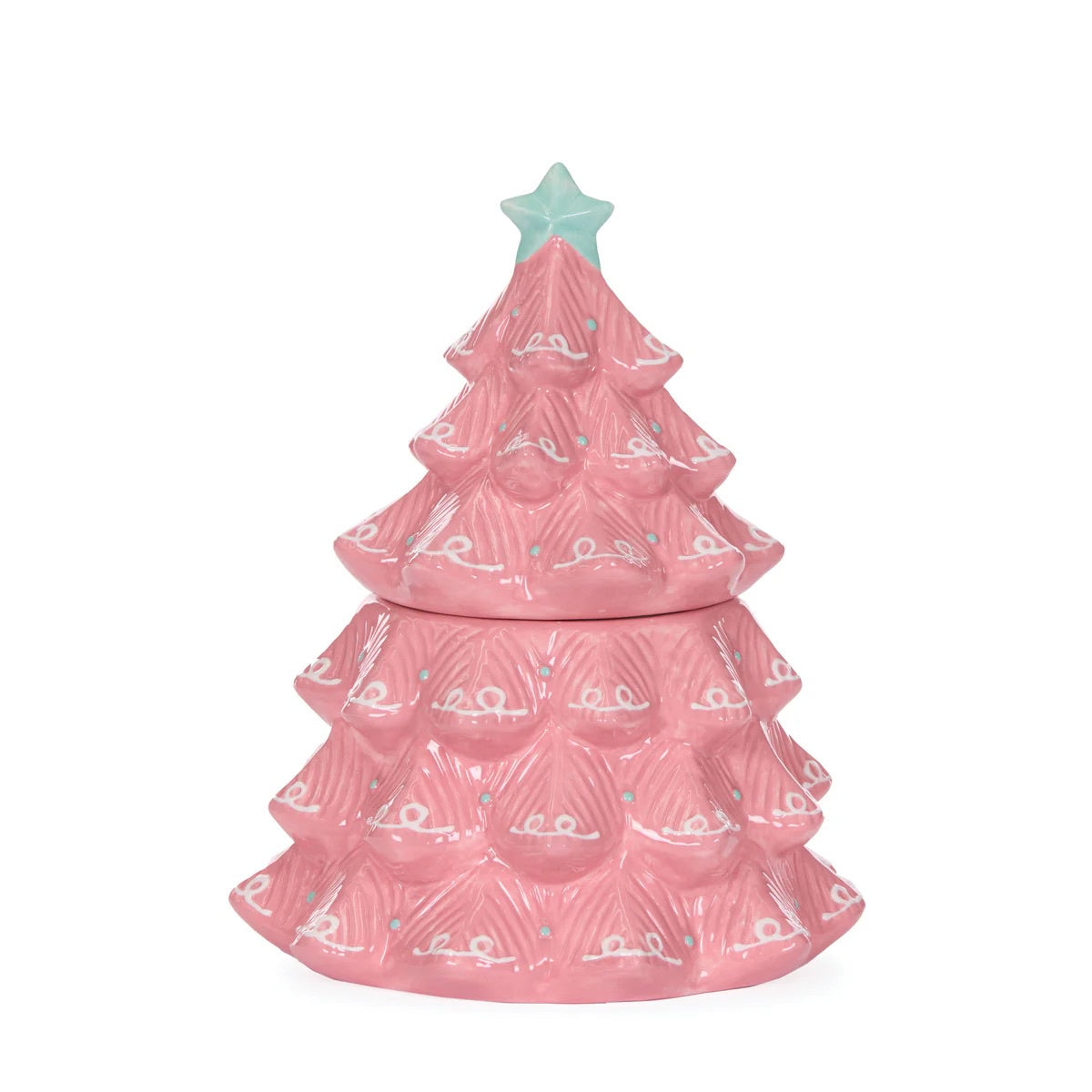 CERAMIC PASTEL TREE COOKIE JAR