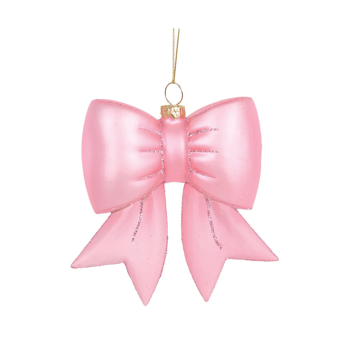 HANGING GLASS BOW: PINK