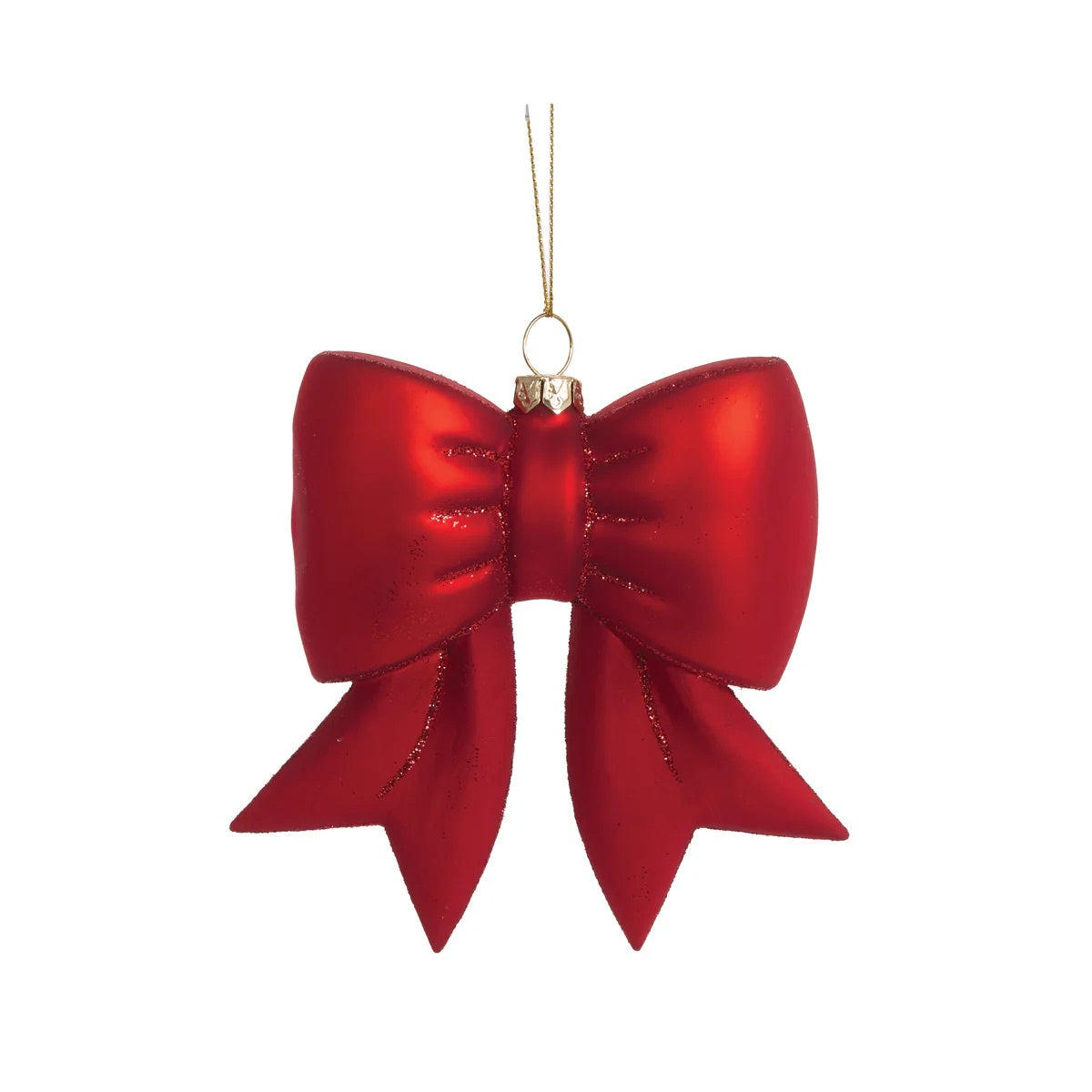 HANGING GLASS BOW: RED