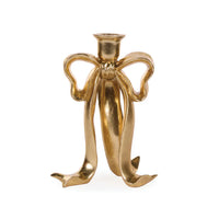 23CM GILDED BOW CANDLE HOLDER