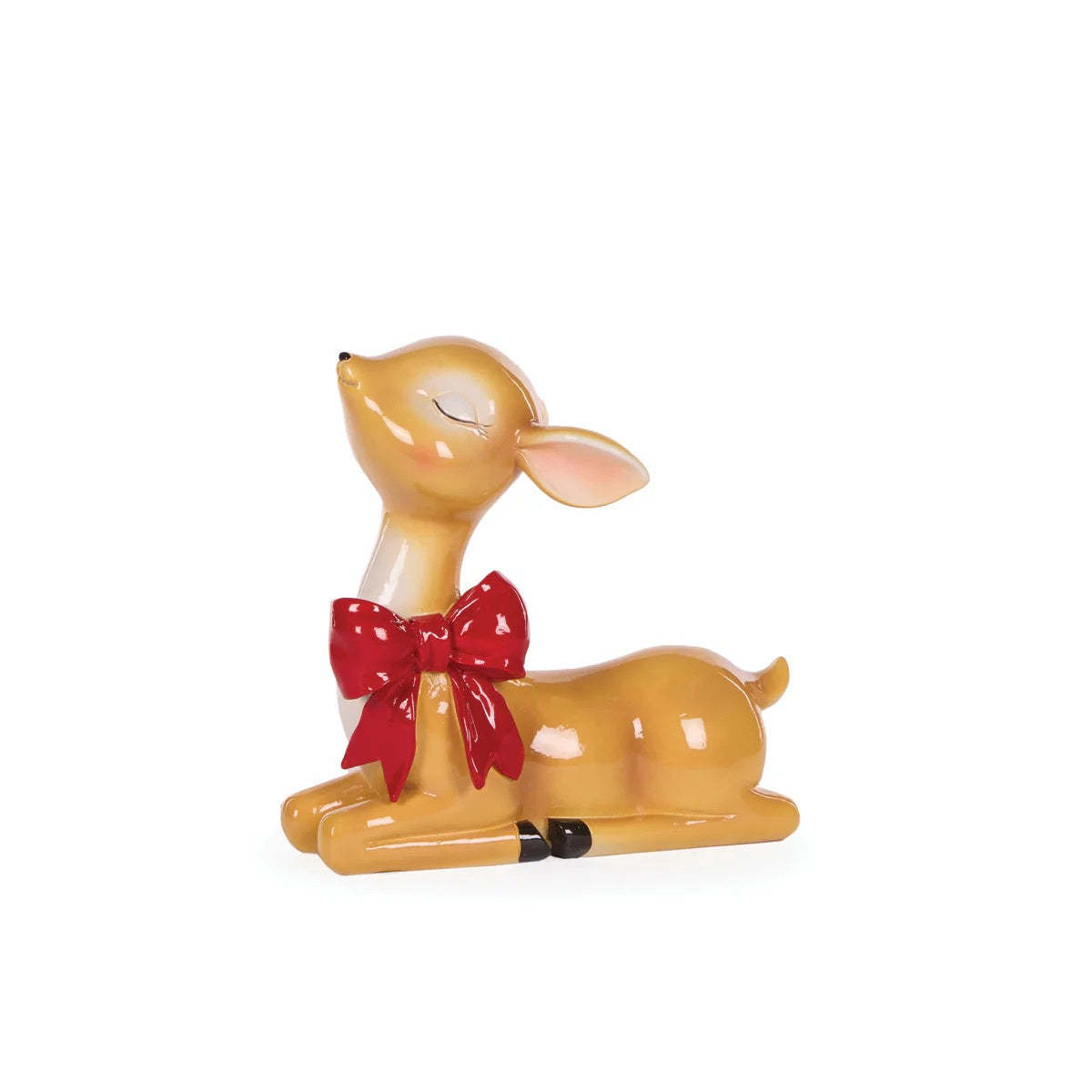 SITTING RETRO REINDEER WITH BOW