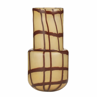 GANNON GLASS VASE: IVORY/CHOC