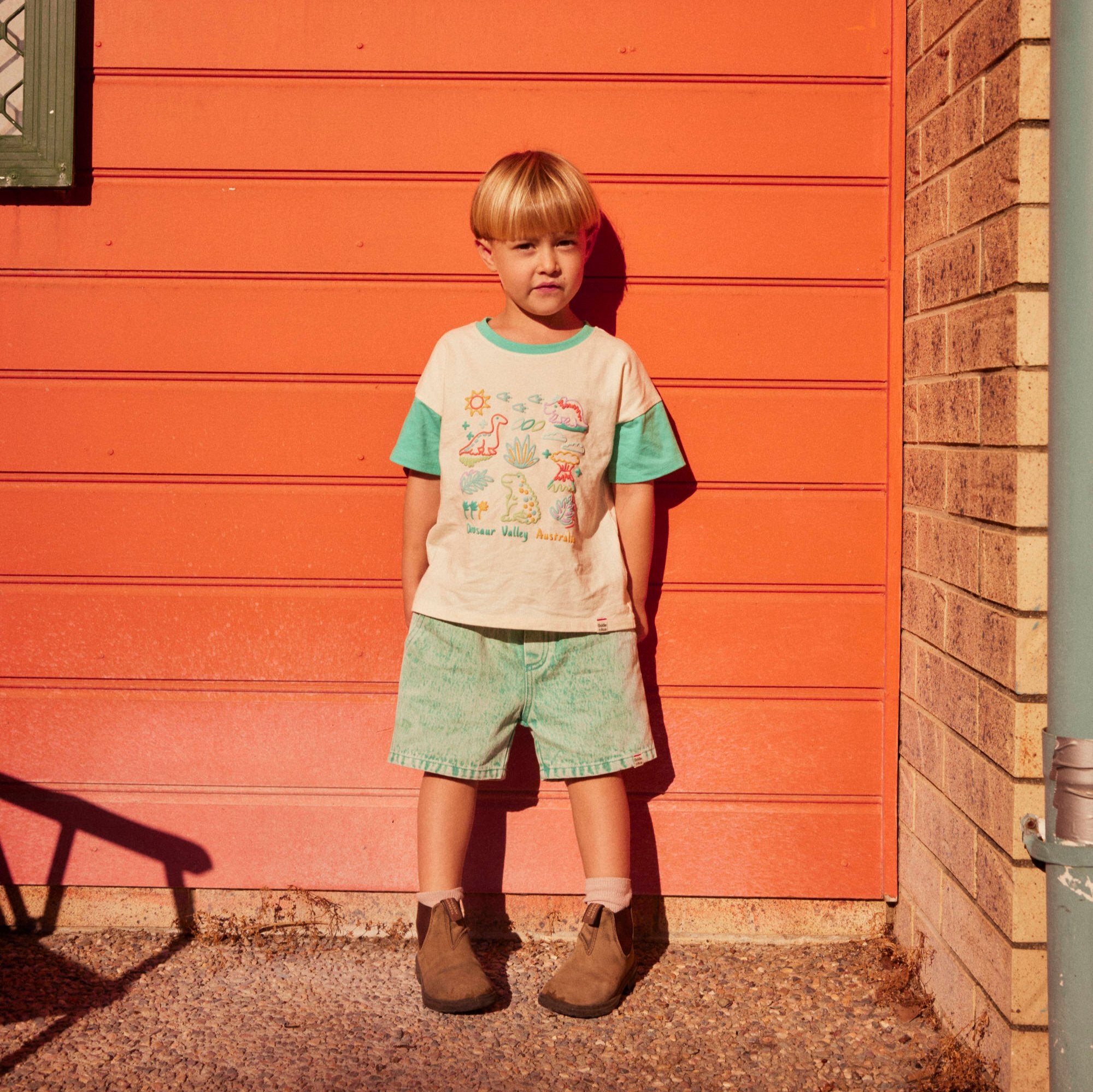 GOLDIE & ACE DINOSAUR VALLEY PUFF TEE