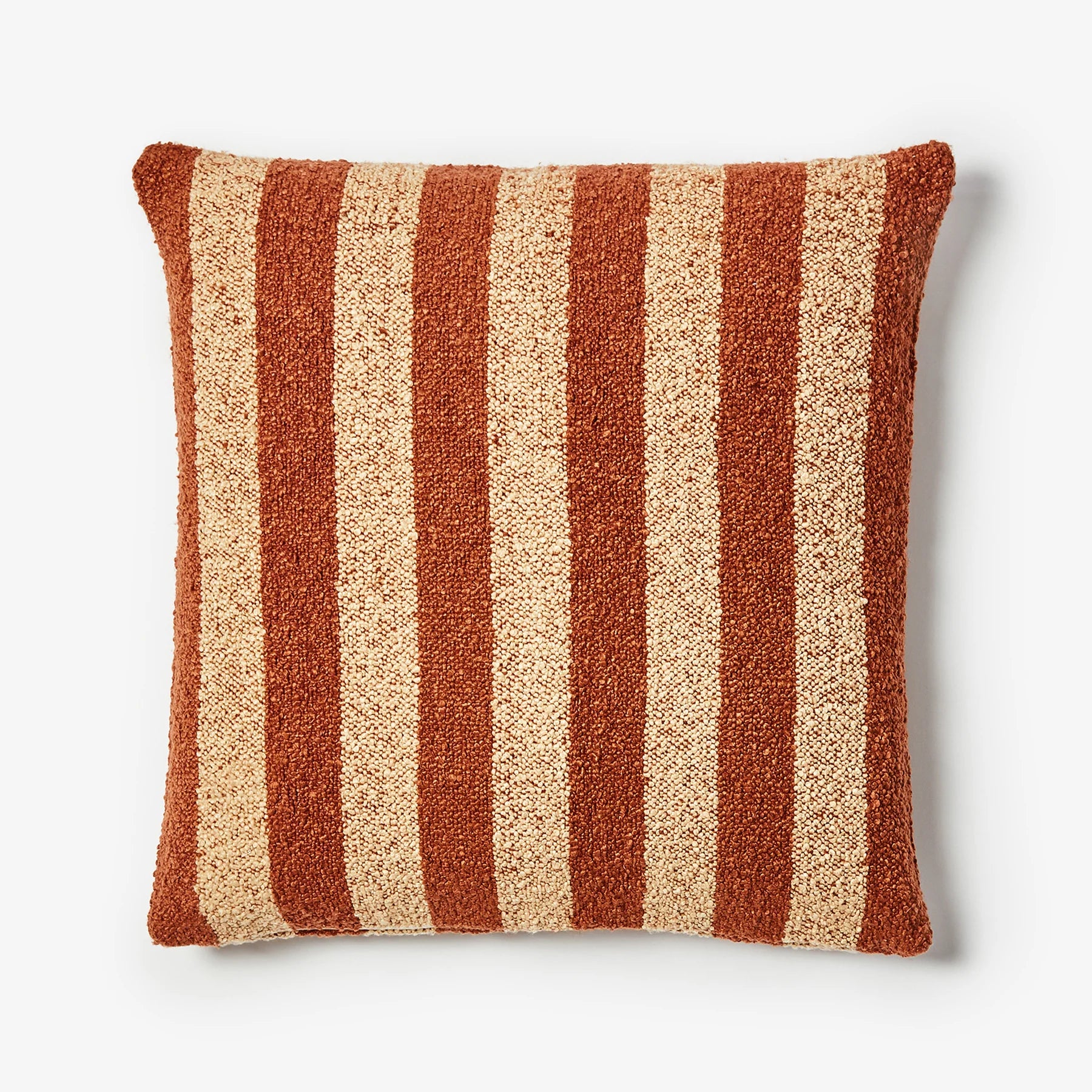 BONNIE AND NEIL STRIPE BOUCLE CUSHION: CHOCOLATE/ 60CM