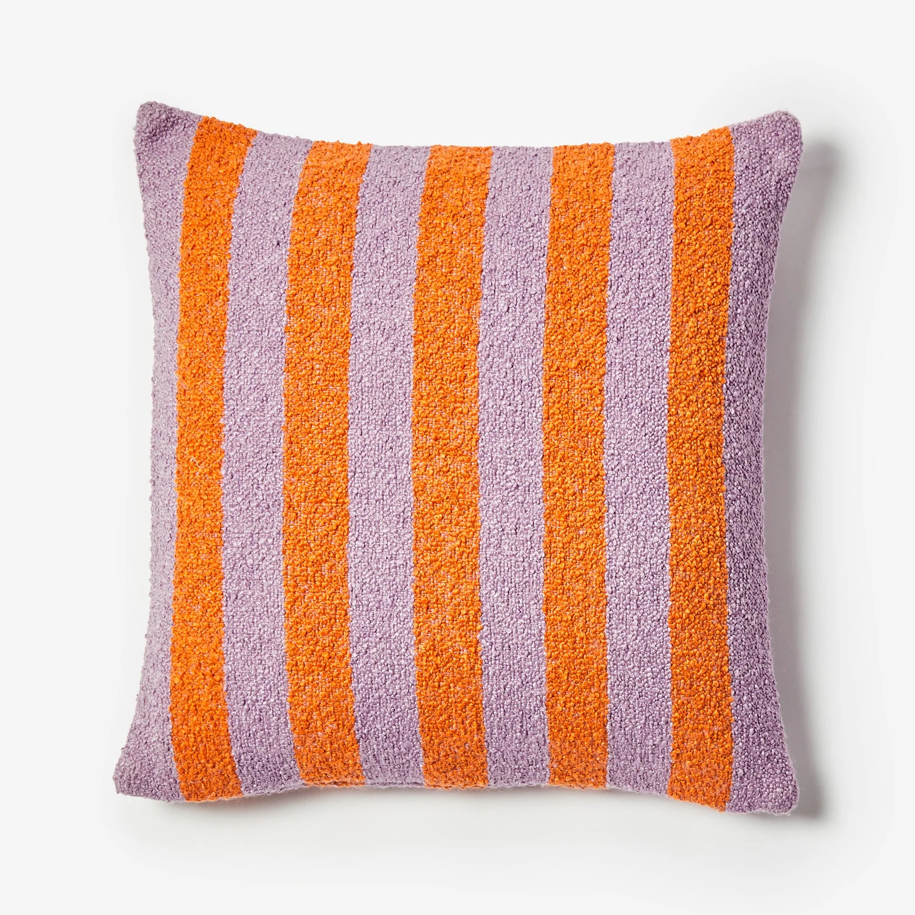 BONNIE AND NEIL STRIPE BOUCLE CUSHION: ORANGE LILAC/ 60CM