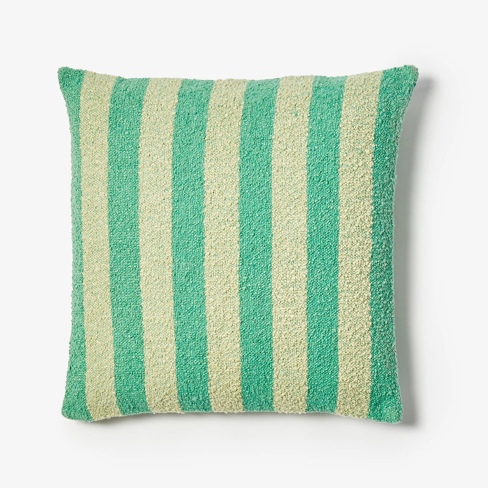 Bonnie and Neil Stripe Boucle Cushion Mint 60cm - boucle cushion