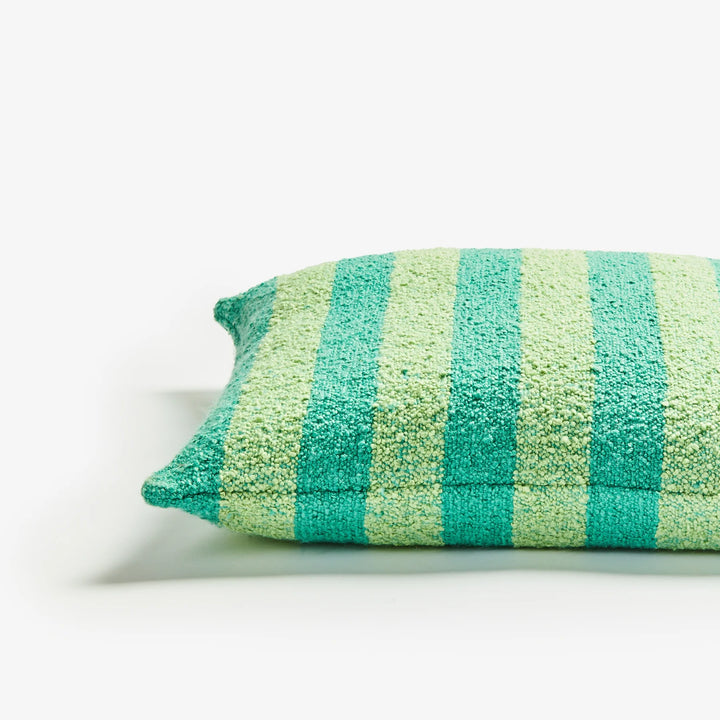 BONNIE AND NEIL STRIPE BOUCLE CUSHION: MINT/ 60CM