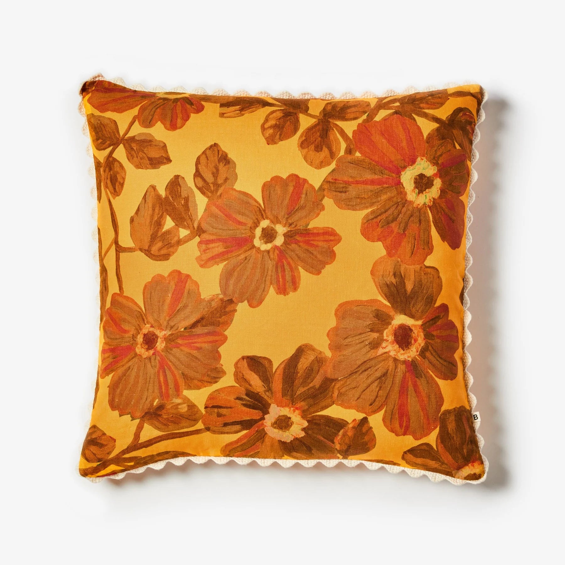 BONNIE AND NEIL ROSETTA CUSHION: SAFFRON/ 60CM