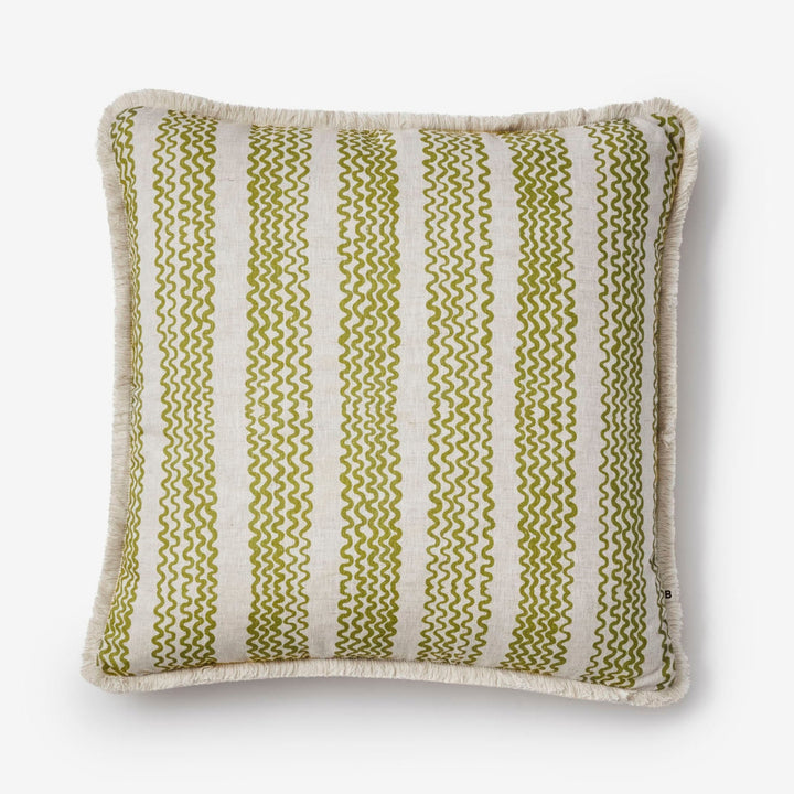 BONNIE AND NEIL MINI WAVE CUSHION: OLIVE/60CM