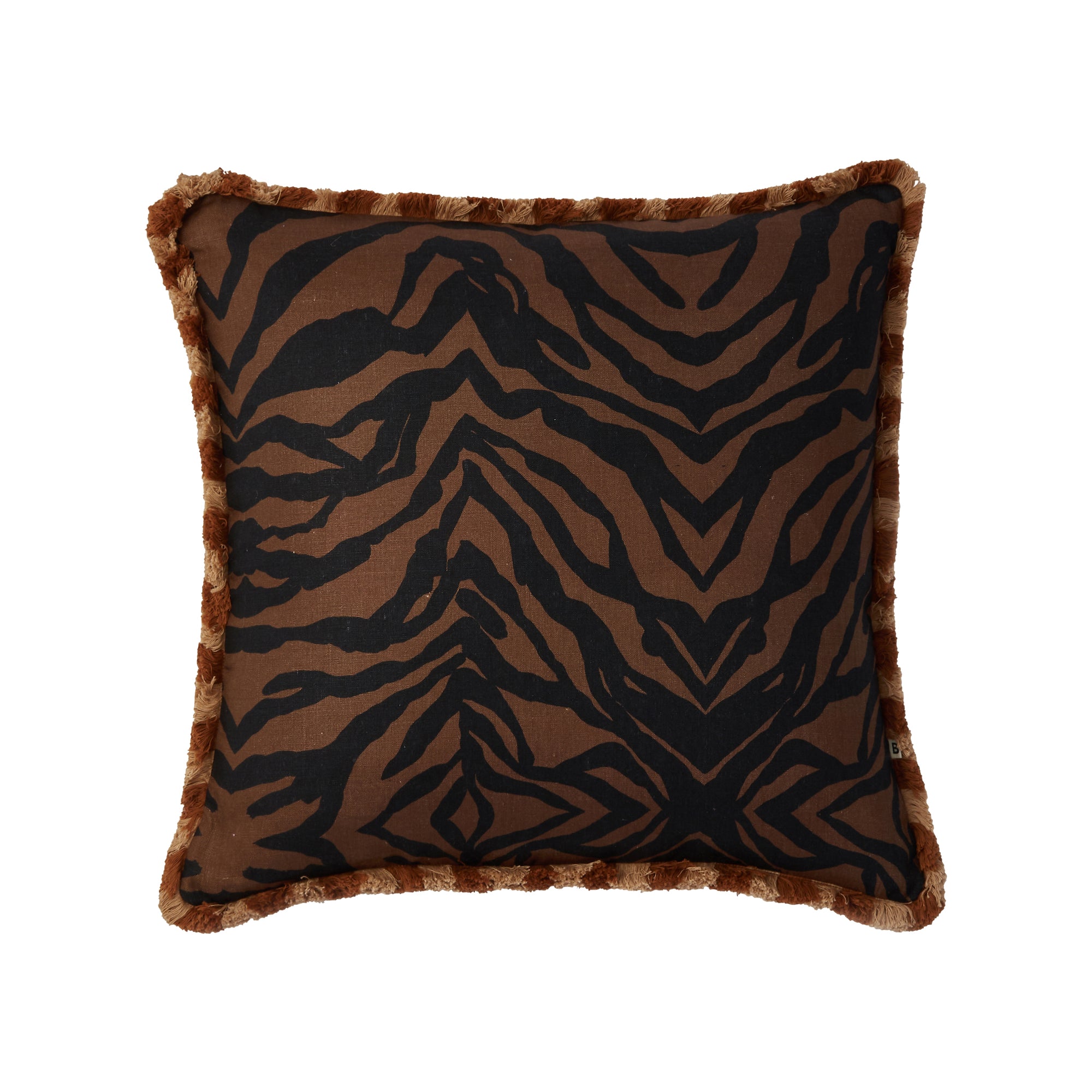 BONNIE AND NEIL ZEBRA CHOCOLATE CUSHION: 60CM