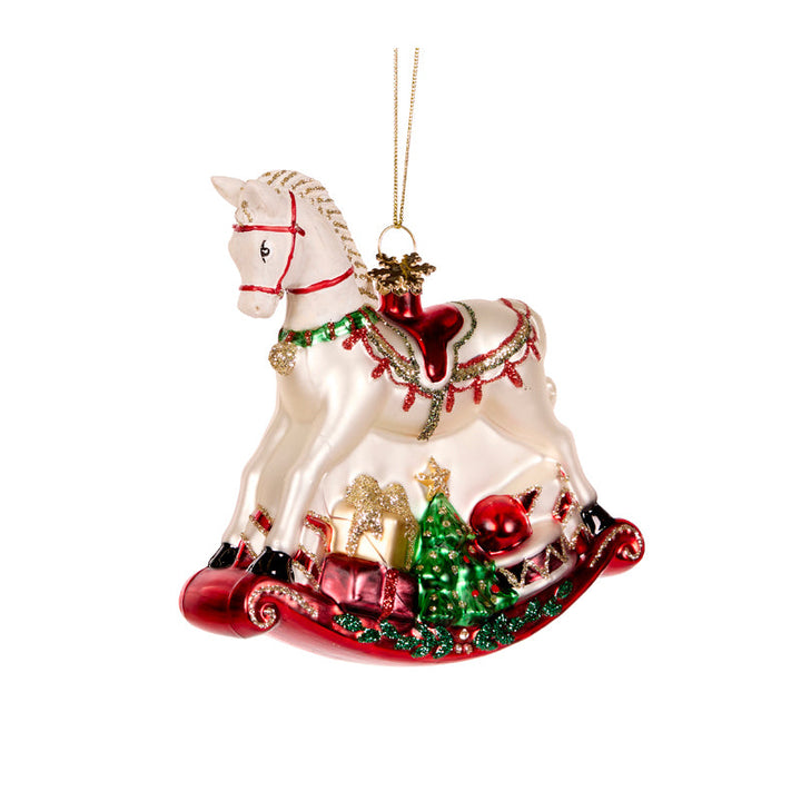 ROCKING HORSE GLASS ORNAMENT 1