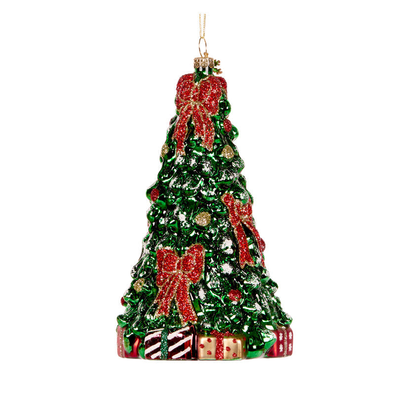 TREE WITH GIFTS GLASS ORNAMENT 1