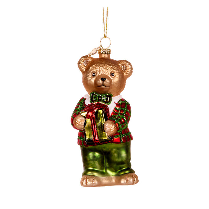 BOY BEAR GLASS ORNAMENT 1