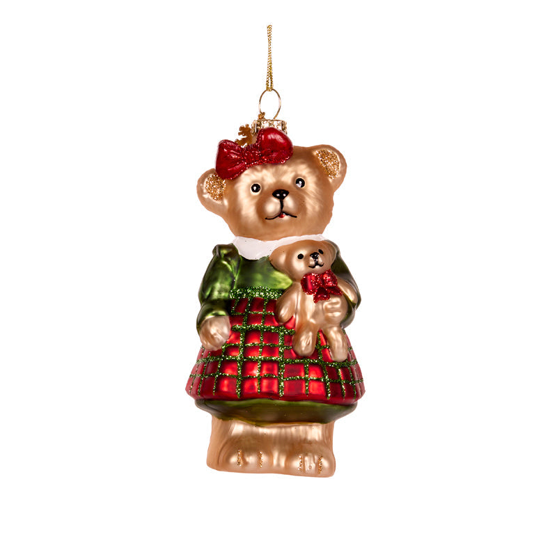 GIRL BEAR GLASS ORNAMENT 1