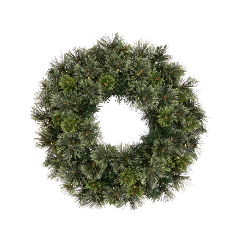 60CM FROSTED SCOTCH PINE WREATH - 70 LED 1