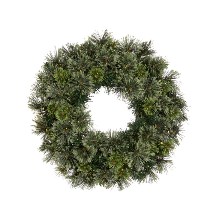 60CM FROSTED SCOTCH PINE WREATH - 70 LED 1