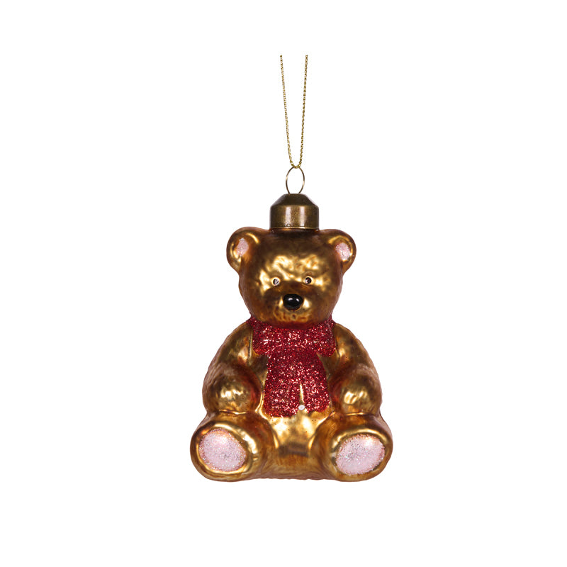 RETRO BEAR WITH BOW ORNAMENT 1
