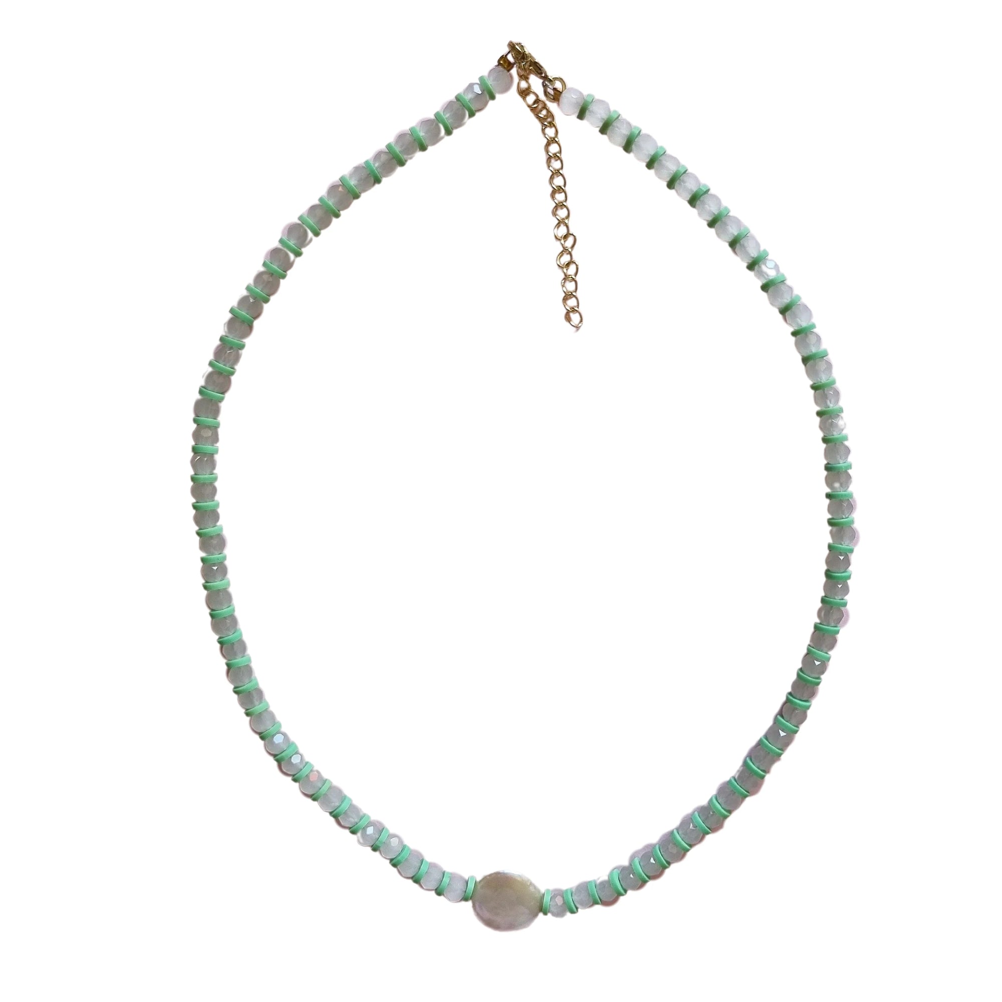 BEADED NECKLACE: GREEN