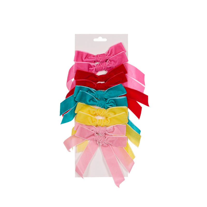 SET/10 5CM CANDY JOY VELVET BOWS