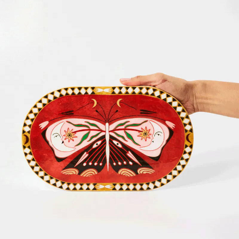 J & CO FABLE BUTTERFLY PINK OVAL