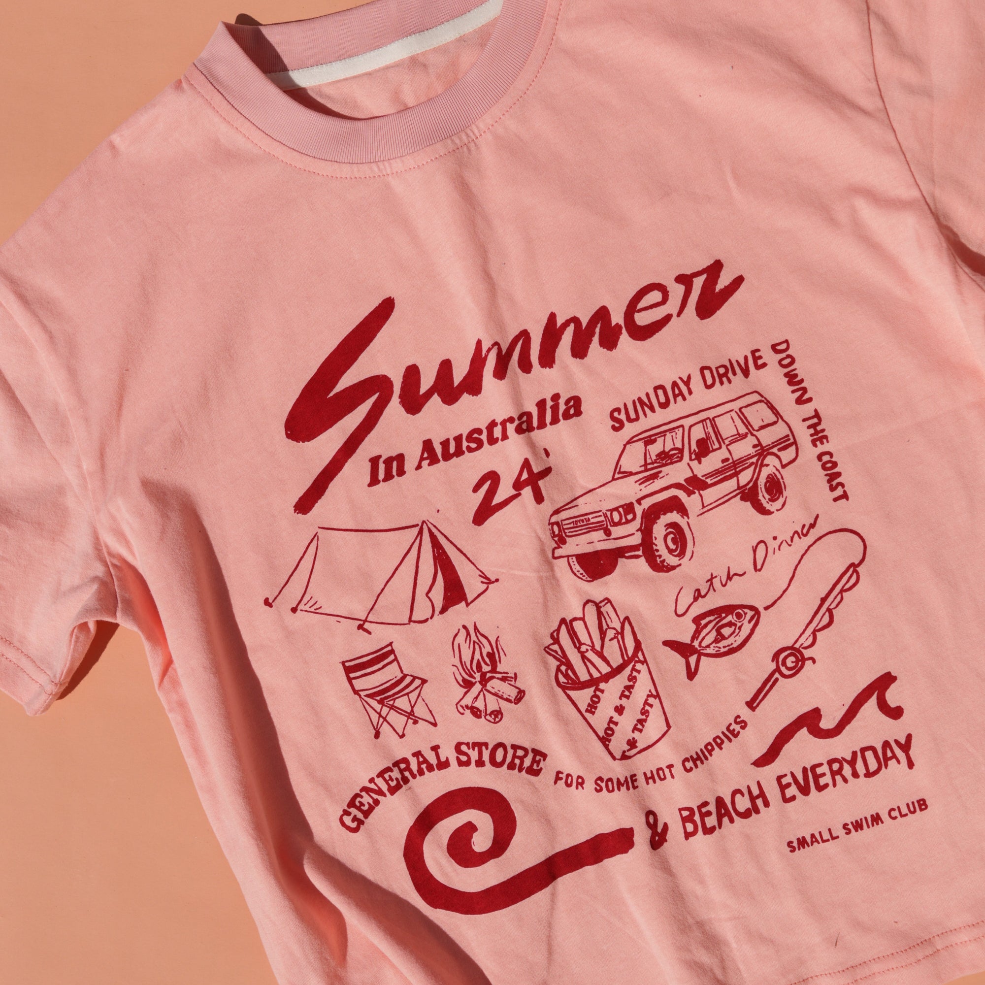 SMALL SWIM CLUB BLUSH SUMMER IN AUSTRALIA TEE