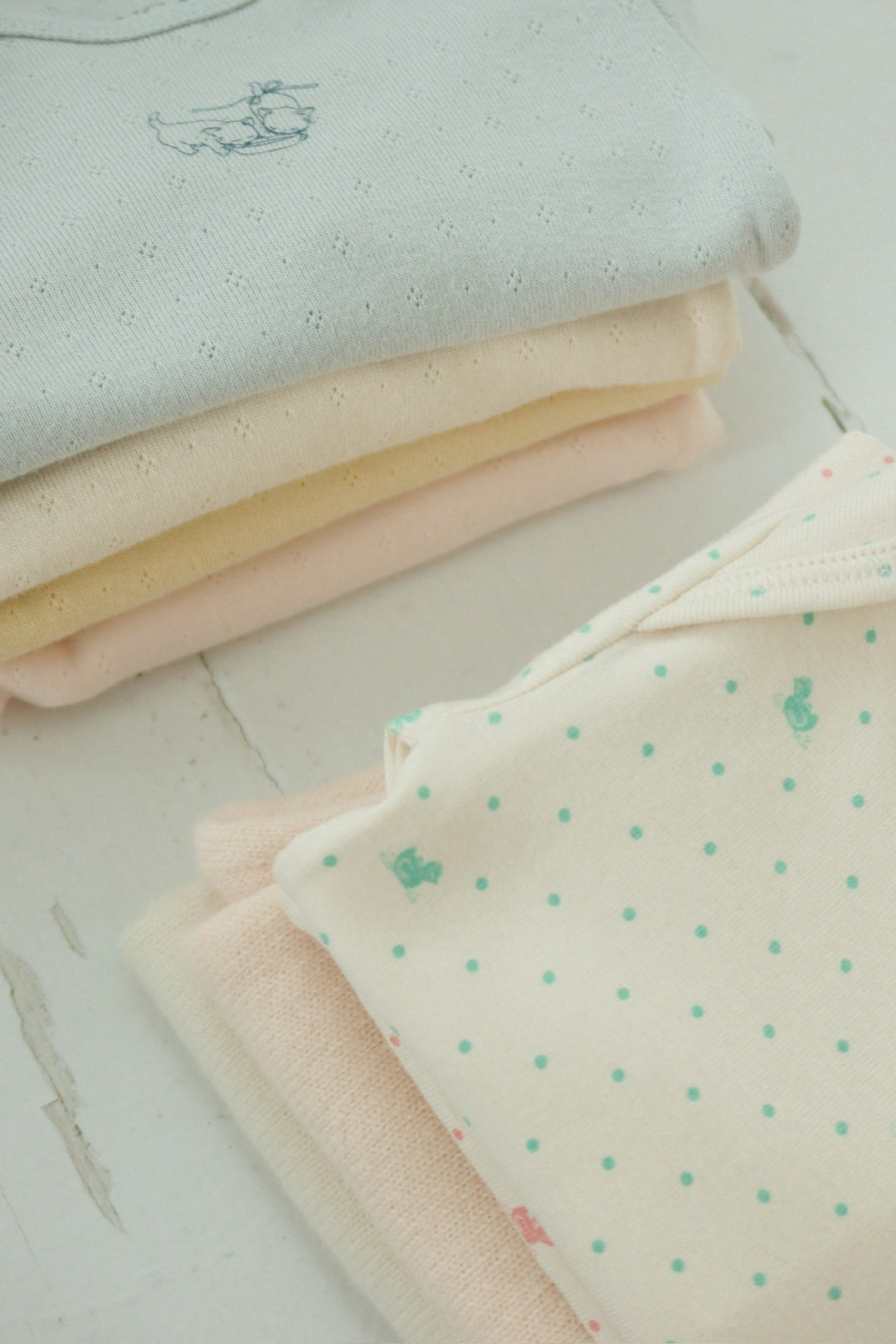 Konges Sløjd Perla LS Bodysuit 2pc buttercream/pearl blue flat lay