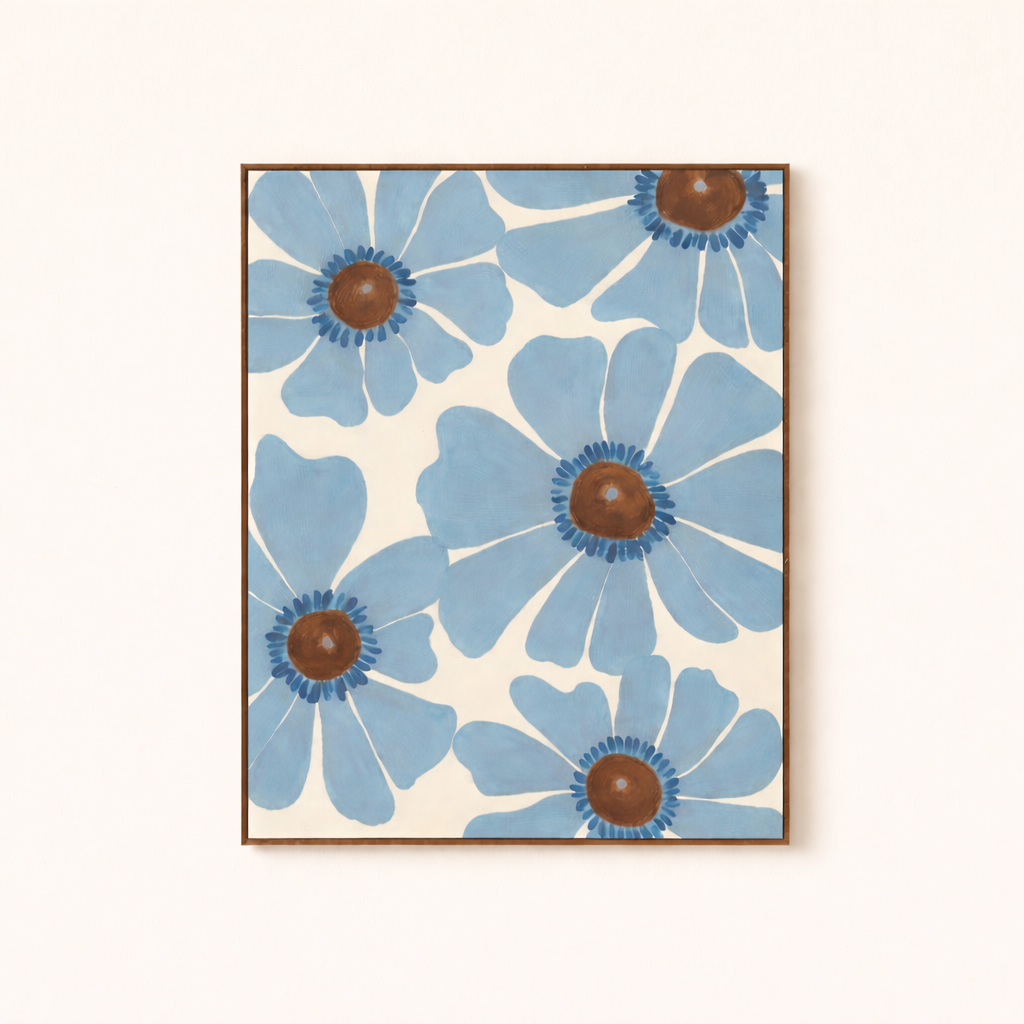 ASHLEY TEAK FRAME OIL PAINTING