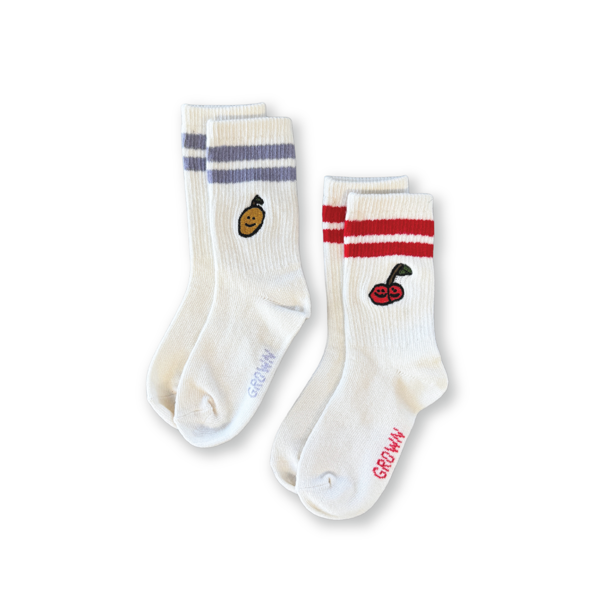 GROWN FRUIT SALAD COTTON SOCKS 2PC: MILK