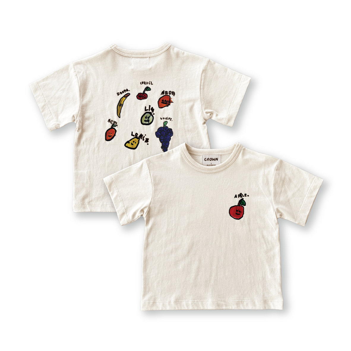 GROWN ORGANIC FRUIT SALAD TEE: MILK