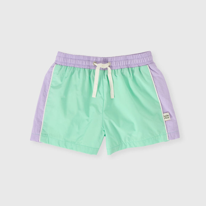 GOLDIE &amp; ACE RETRO SPORTY SHORTS: PEAPOD/LILAC