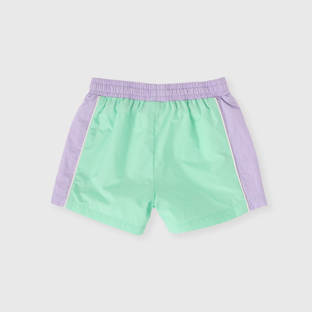 GOLDIE &amp; ACE RETRO SPORTY SHORTS: PEAPOD/LILAC
