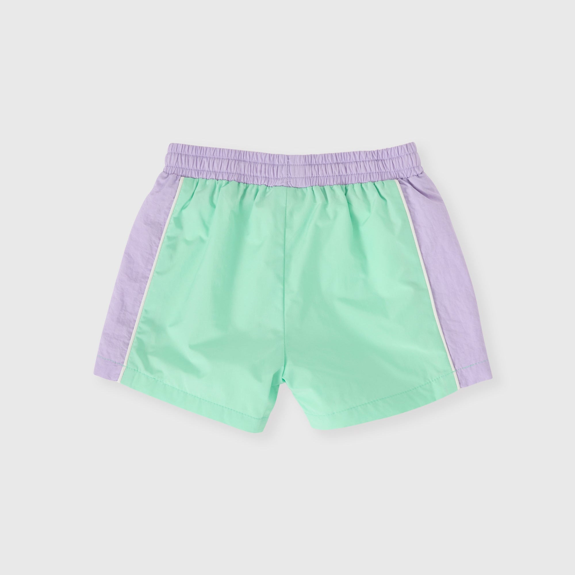 GOLDIE & ACE RETRO SPORTY SHORTS: PEAPOD/LILAC