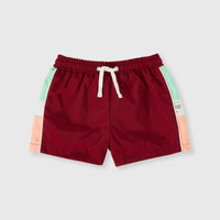 GOLDIE & ACE RETRO SPORTY SHORTS: BRICK/PEAPOD