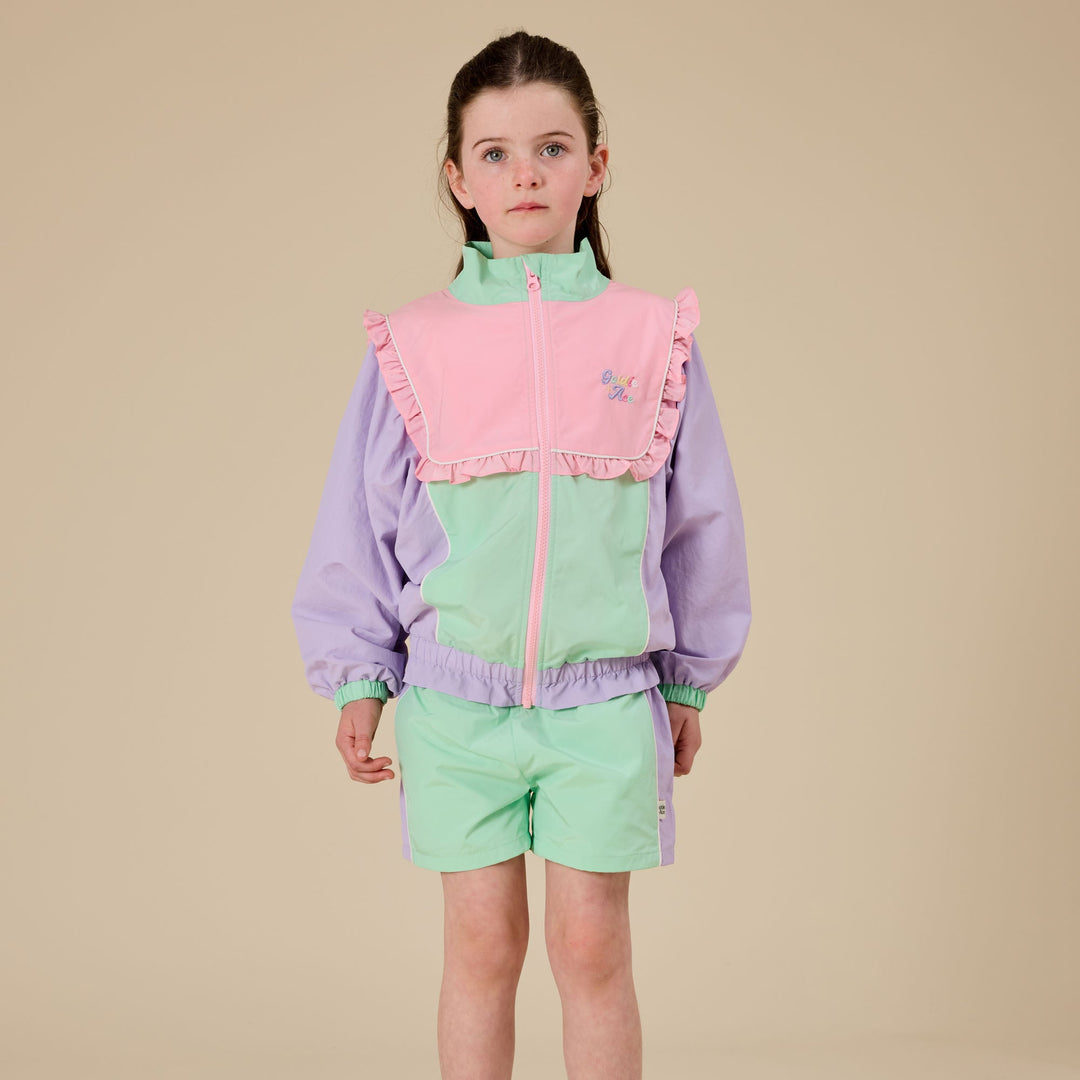GOLDIE &amp; ACE RETRO SPORTY SHORTS: PEAPOD/LILAC